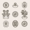 Hop labels and elements set. Collection icon hops. Vector Royalty Free Stock Photo