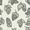 Hop vector seamless pattern.