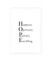 Hope description, vector. Wording design, lettering. Minimalist poster design, black and white artwork Royalty Free Stock Photo