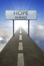 Hope ahead road sign Royalty Free Stock Photo