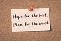 Hope for the best Plan for the worst