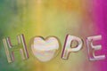 Hope bubble on colorful background. 3D illustration.