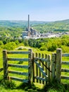 Hope cement works large manufacturing buildings in the Derbyshire countryside Royalty Free Stock Photo