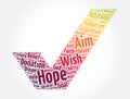 HOPE check mark word cloud collage, social concept background Royalty Free Stock Photo