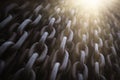 Hope concept sunbeams above the chain wall Royalty Free Stock Photo