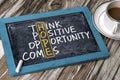 Hope concept: think positive opportunity comes Royalty Free Stock Photo