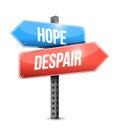 Hope, despair road sign illustration design