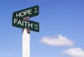 Hope Faith Emotion Idea Signs Crossraods Street Avenue Sign Royalty Free Stock Photo