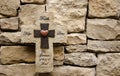 Hope Faith Love Stone Cross Royalty Free Stock Photo