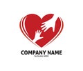 Hope hand charity love compassion vector logo design