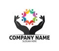 Hope hand charity love compassion vector logo design