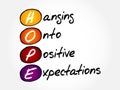 HOPE - Hanging Onto Positive Expectations