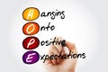 HOPE - Hanging Onto Positive Expectations acronym