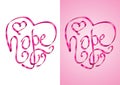 Hope - Heart shape calligraphy with ribbon Royalty Free Stock Photo