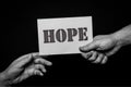 Hope, helping hands concept, offering care, love, hope and support. Royalty Free Stock Photo