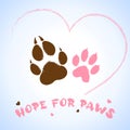 Hope for homeless pets. Hope for lonely paws vector illustration.