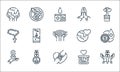 Hope line icons. linear set. quality vector line set such as hope, hands, ribbon, donation, peace, rosary, world, hand, no war