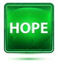 Hope Neon Light Green Square Button