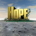 Hope text with roots