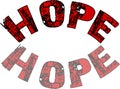 Hope text sign illustration