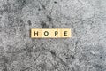 Hope text on wooden block textures