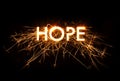 HOPE title word in glowing sparkler