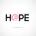 Hope typographical.Hope word icon.Breast Cancer October Awareness