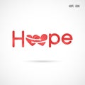 Hope typographical.Hope word icon.Breast Cancer October Awareness Month Campaign Background. Royalty Free Stock Photo