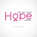 Hope typographical.Hope word icon.Breast Cancer October Awareness Month Campaign Background Royalty Free Stock Photo