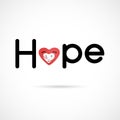 `Hope` typographical.Hope word icon.Breast Cancer October Awareness Month Campaign