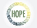 HOPE word cloud collage, social concept background Royalty Free Stock Photo