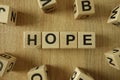 Hope word from wooden blocks Royalty Free Stock Photo