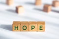 Hope  word on Wooden blocks Royalty Free Stock Photo