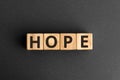 Hope - word from wooden blocks with letters Royalty Free Stock Photo