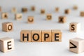 Hope - word from wooden blocks with letters Royalty Free Stock Photo