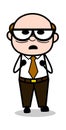 Hopeful - Retro Cartoon Office old Boss Man Vector Illustration Royalty Free Stock Photo