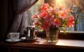 Hopeful Table Setting: Abundance of Flowers on a Table Background.ai