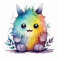 Hopeful Watercolor Monster Gives You Strength