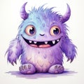 Hopeful Watercolor Monster Never Gives Up on Tomorrow Royalty Free Stock Photo