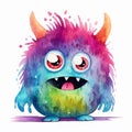 Hopeful Watercolor Monster Never Losing Faith Royalty Free Stock Photo