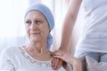 Hopeful woman battling with cancer Royalty Free Stock Photo