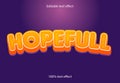 Hope full 3d purple background and yellow writing text effect