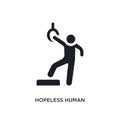 hopeless human isolated icon. simple element illustration from feelings concept icons. hopeless human editable logo sign symbol