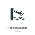 Hopeless human vector icon on white background. Flat vector hopeless human icon symbol sign from modern feelings collection for