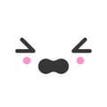 Hopeless kawaii cute emotion face, emoticon vector icon