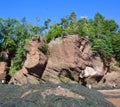 Hopewell Rocks Park in Canada, located on the shores of the Bay of Fundy Royalty Free Stock Photo