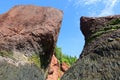 Hopewell Rocks Park in Canada, located on the shores of the Bay of Fundy Royalty Free Stock Photo