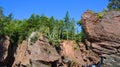 Hopewell Rocks Park in Canada, located on the shores of the Bay of Fundy Royalty Free Stock Photo