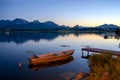 Hopfensee with the AllgÃÂ¤u Alps