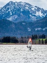 Hopfensee with mountains, lake